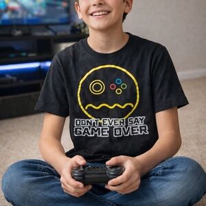 Brooklyn Vertical Youth Gamer Graphic T Shirt 14/16 "Don’t Ever Say Game Over"